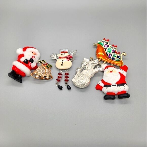 CHRISTMAS Brooch Lot - Picture 1 of 5